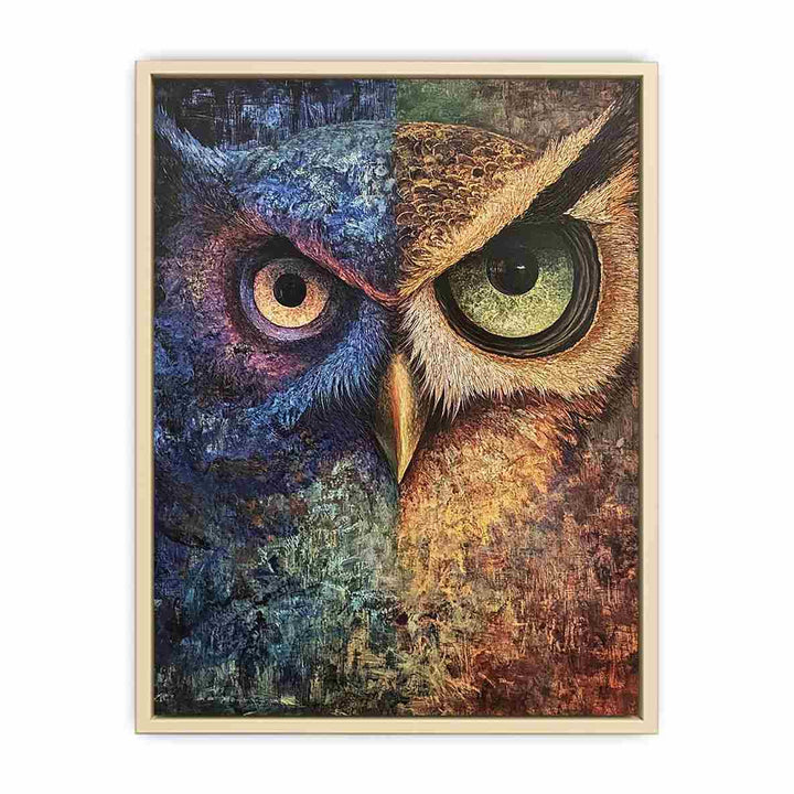 Two Tone Owl Canvas Painting 