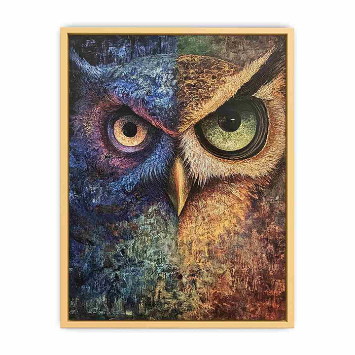 Two Tone Owl Canvas Painting 