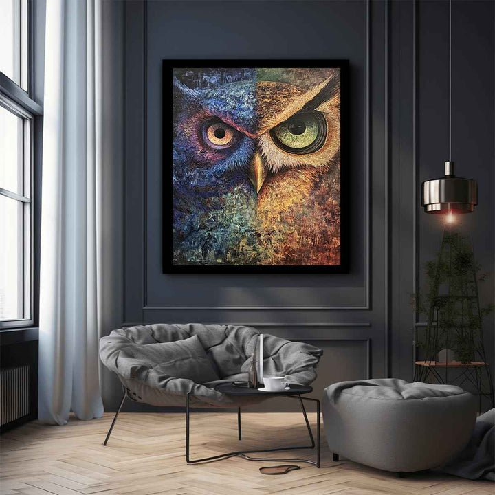 Two Tone Owl Canvas Painting 