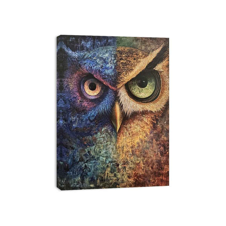 Two Tone Owl Canvas Painting 