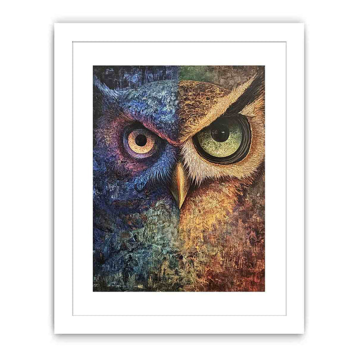 Two Tone Owl Canvas Painting 