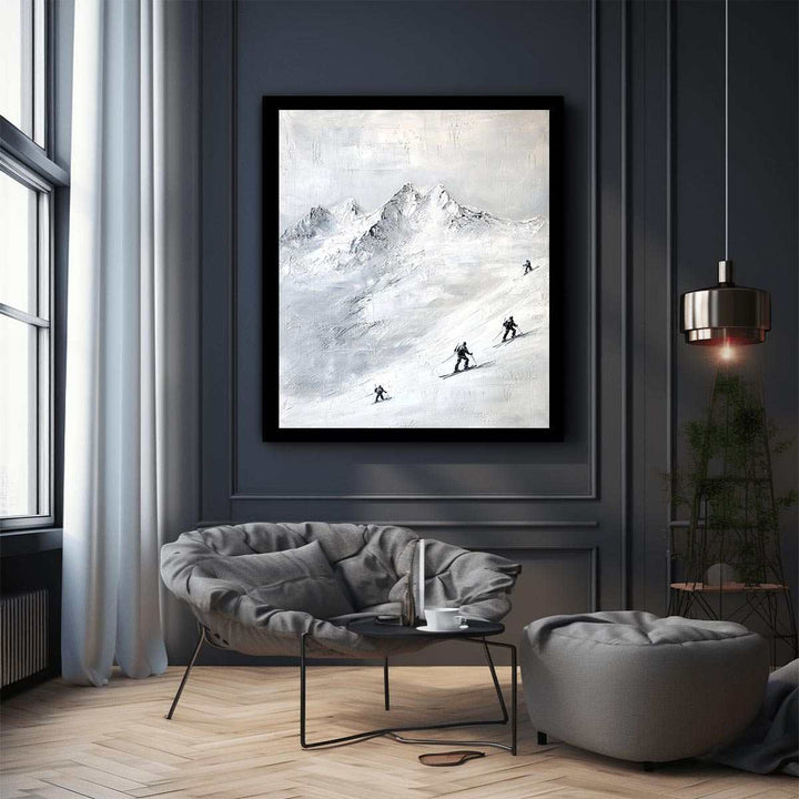 Skiing Canvas Painting 