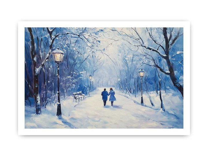 Couple Walk Canvas Painting 