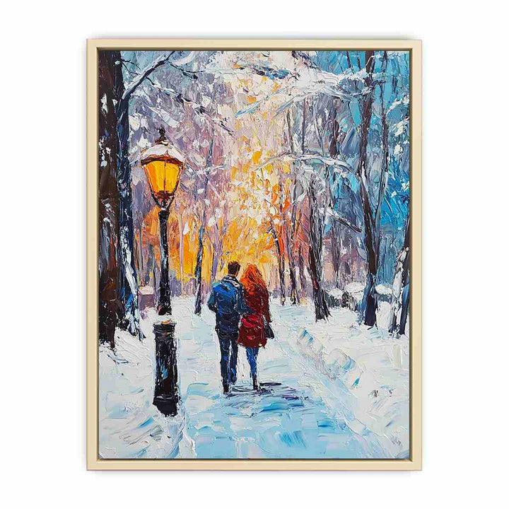 Couple Walk Canvas Painting 