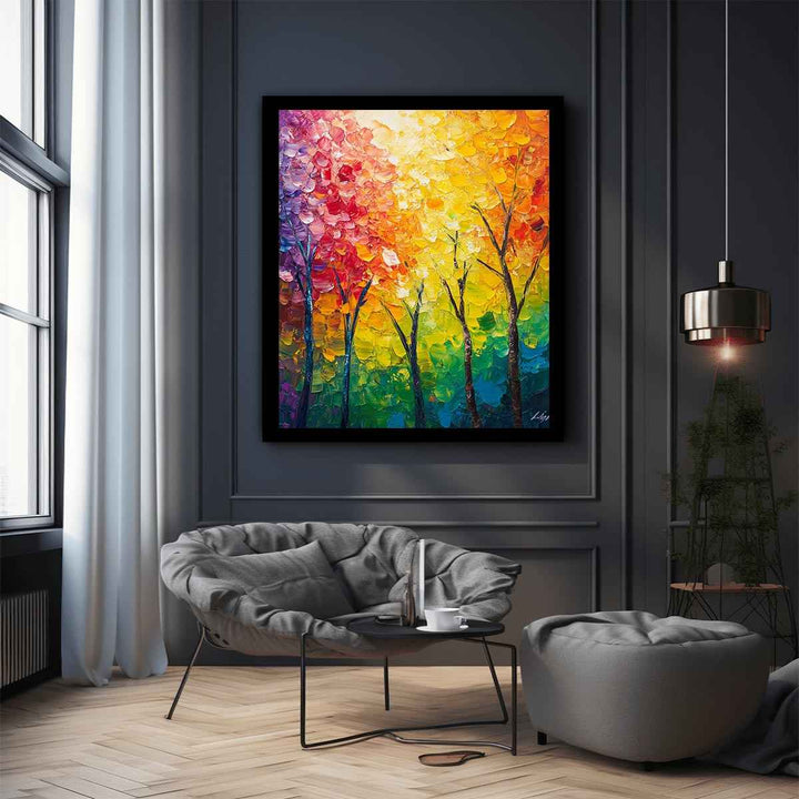 Abstract Trees Canvas Painting 