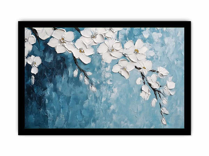 White Flowers Canvas Painting 