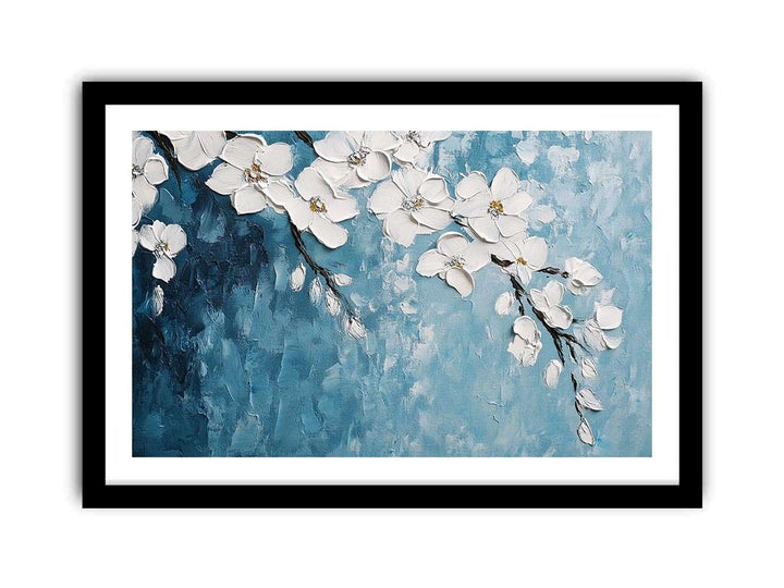 White Flowers Canvas Painting 