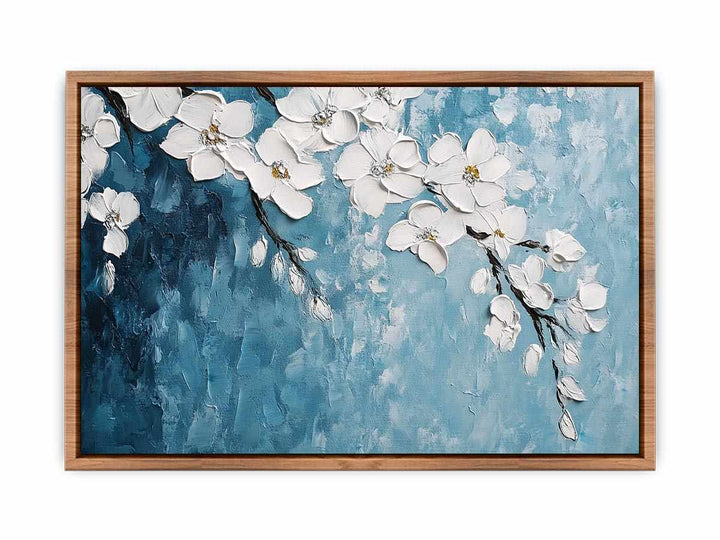 White Flowers Canvas Painting 