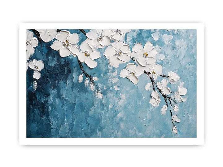 White Flowers Canvas Painting 