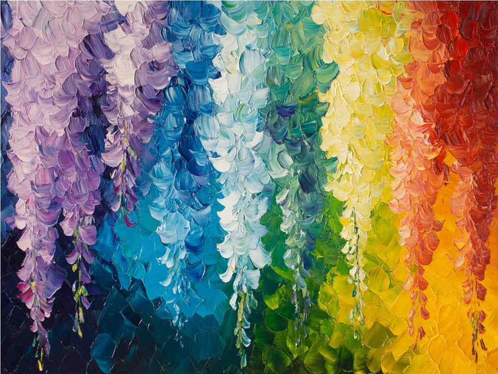 Abstract Leaves Canvas Painting 