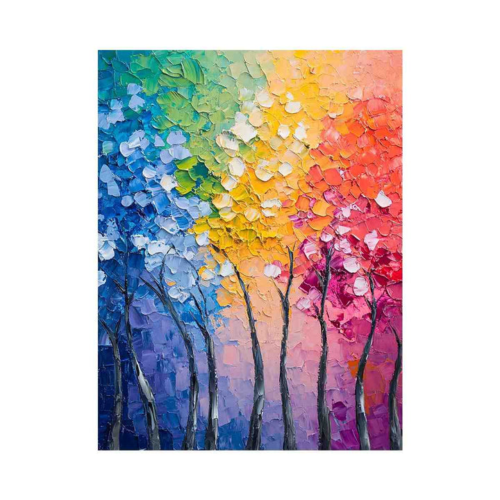 Abstract Trees Oil Painting