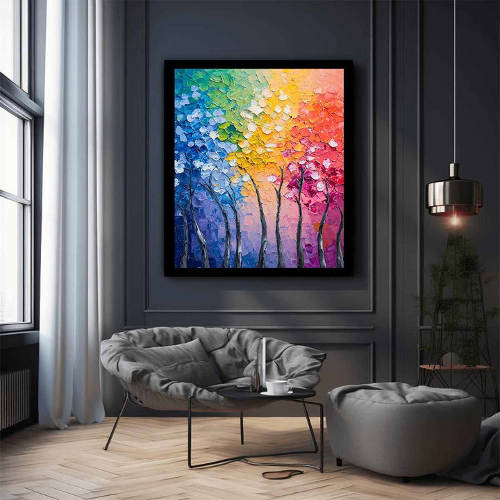 Abstract Trees Canvas Painting 