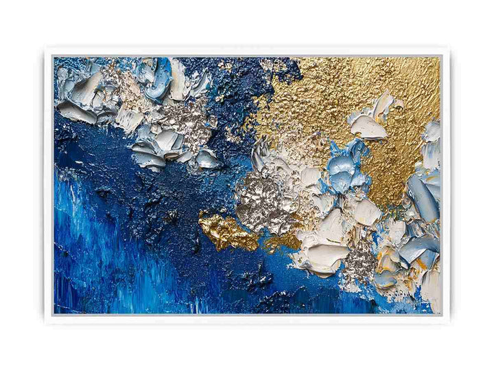 Blue Gold Canvas Painting 