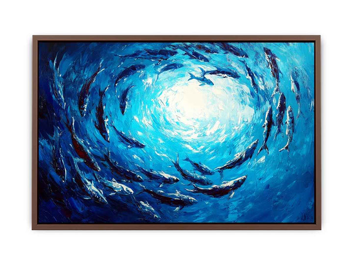 Blue Swim Canvas Painting 