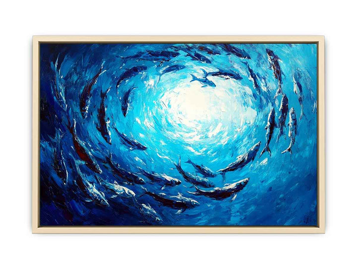 Blue Swim Canvas Painting 