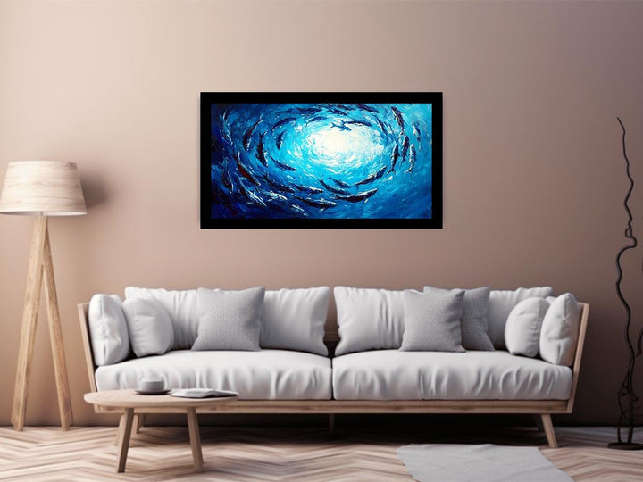 Blue Swim Canvas Painting 