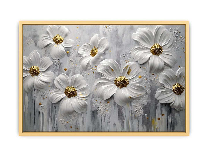 White Flowers Canvas Painting 