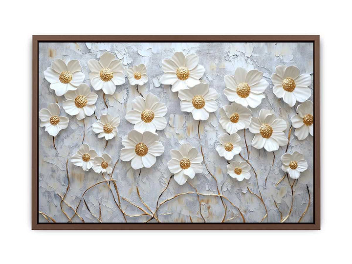 White Flowers Canvas Painting 