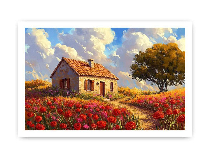 Poppies Field Canvas Painting 