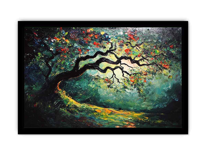 Peacock Tree Canvas Painting 