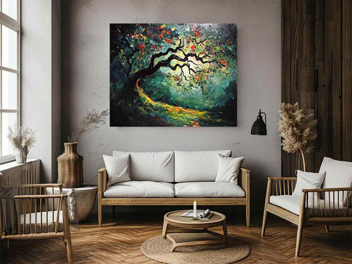 Peacock Tree Painting 