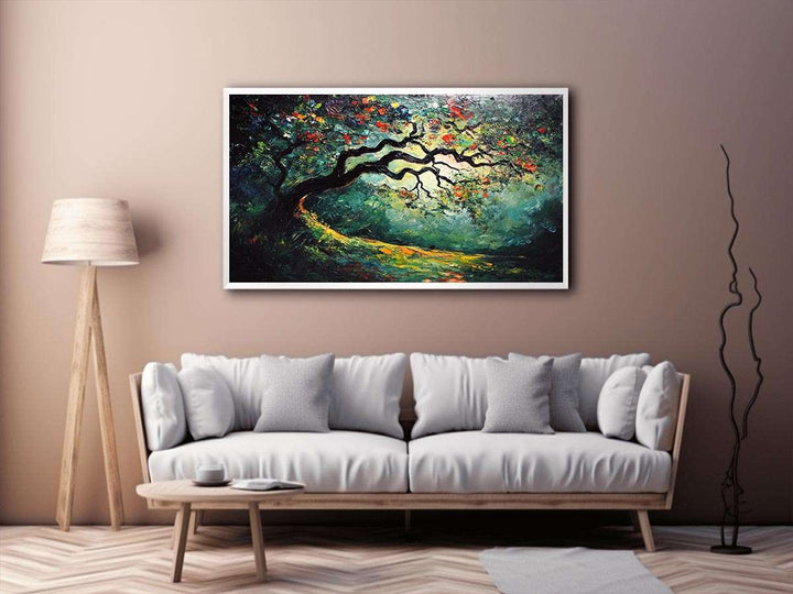 Peacock Tree Canvas Painting 