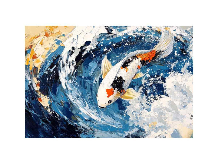 Koi Fish Oil Painting