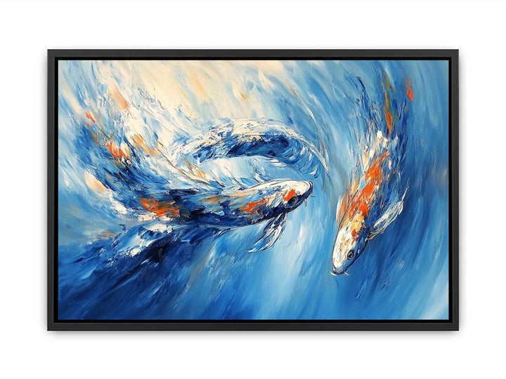 Koi Fish Abstract Canvas Painting 