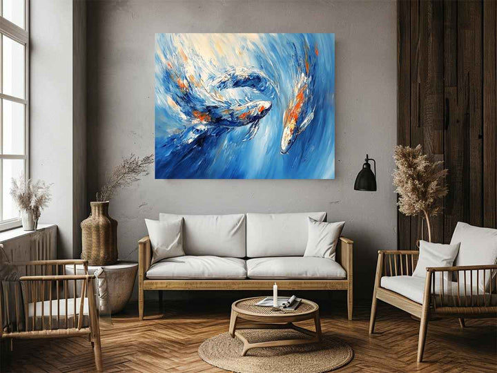 Koi Fish Abstract Painting 