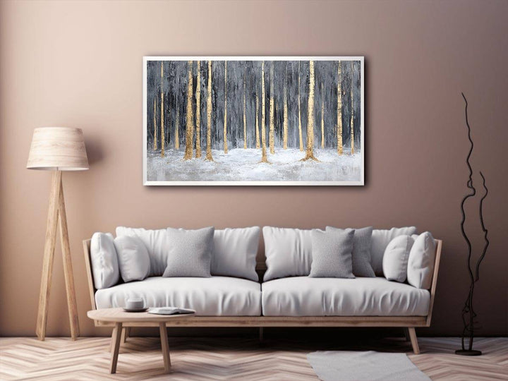 Gold Silver Accents Canvas Painting 