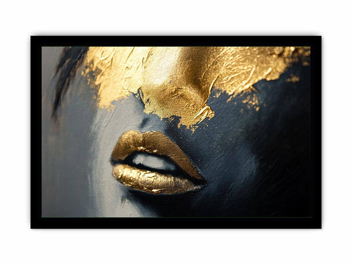 Gold Kiss Canvas Painting 