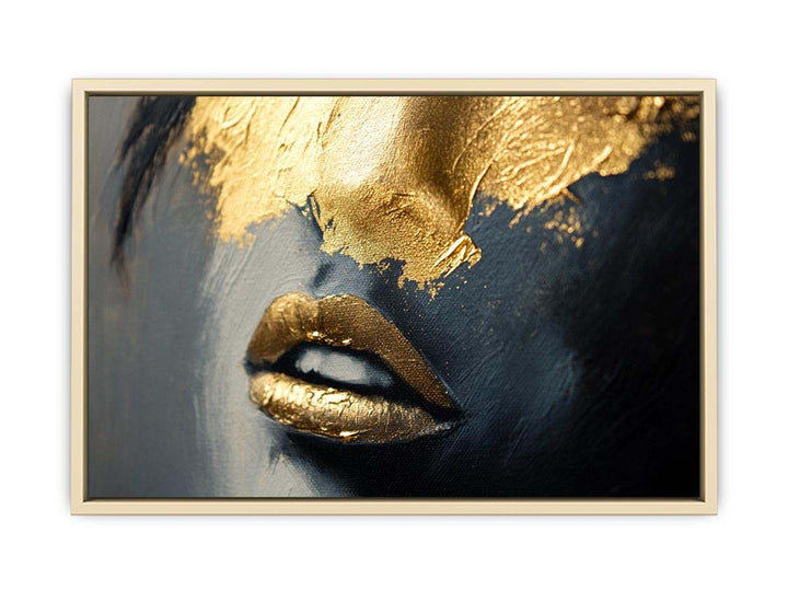 Gold Kiss Canvas Painting 