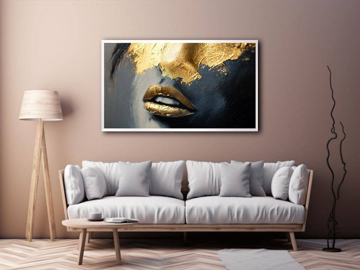 Gold Kiss Canvas Painting 