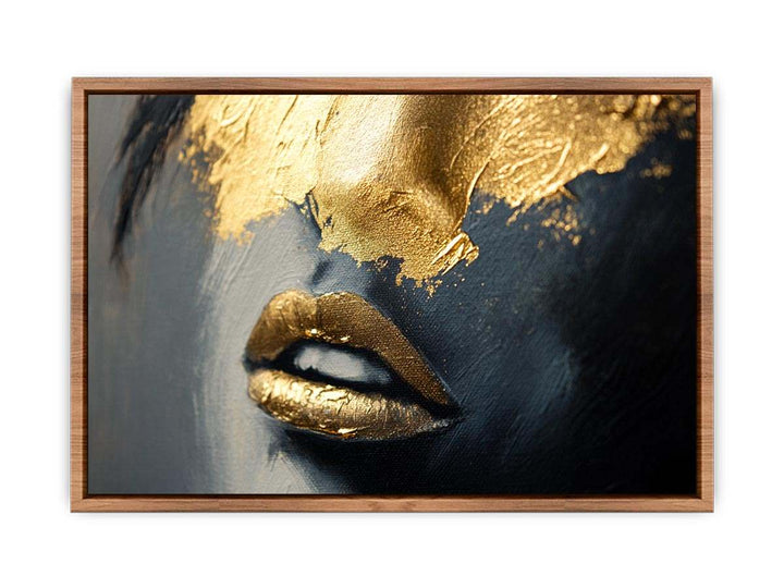 Gold Kiss Canvas Painting 