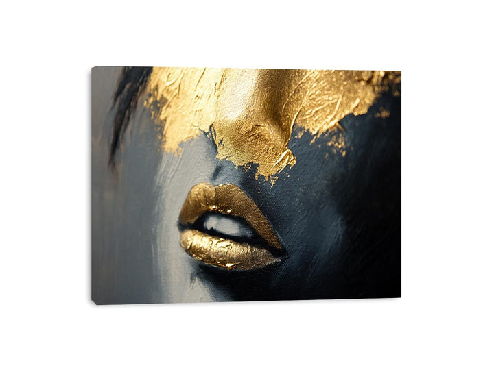 Gold Kiss Canvas Painting 