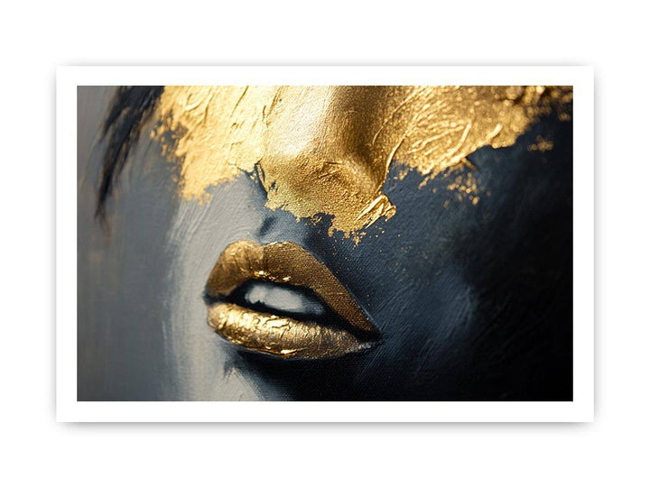 Gold Kiss Canvas Painting 