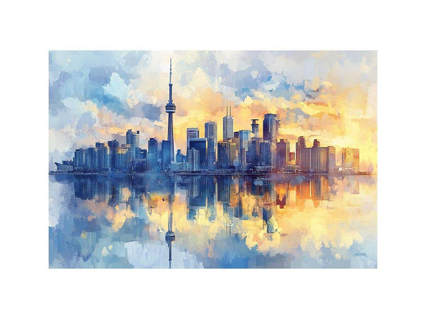 Watercolors Cityscape Oil Painting