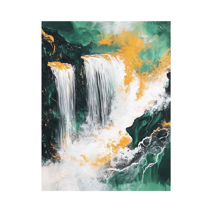 Gold Waterfall  Oil Painting