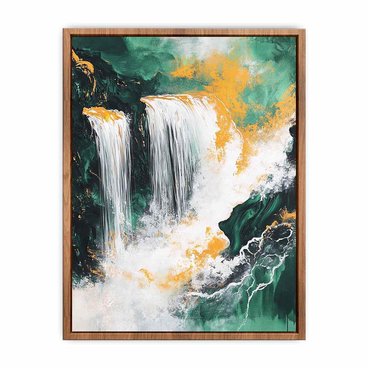 Gold Waterfall  Canvas Painting 