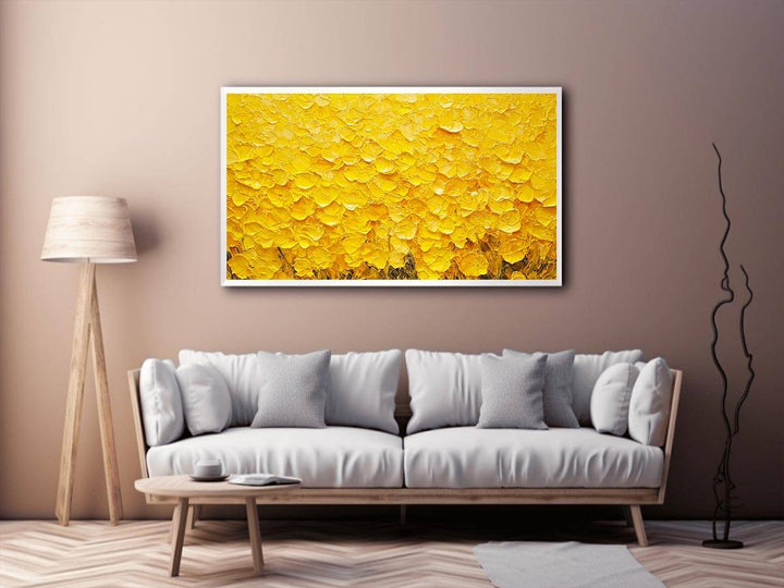 Vibrant Yellow Canvas Painting 