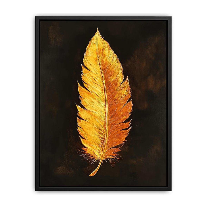 Golden Feather Canvas Painting 