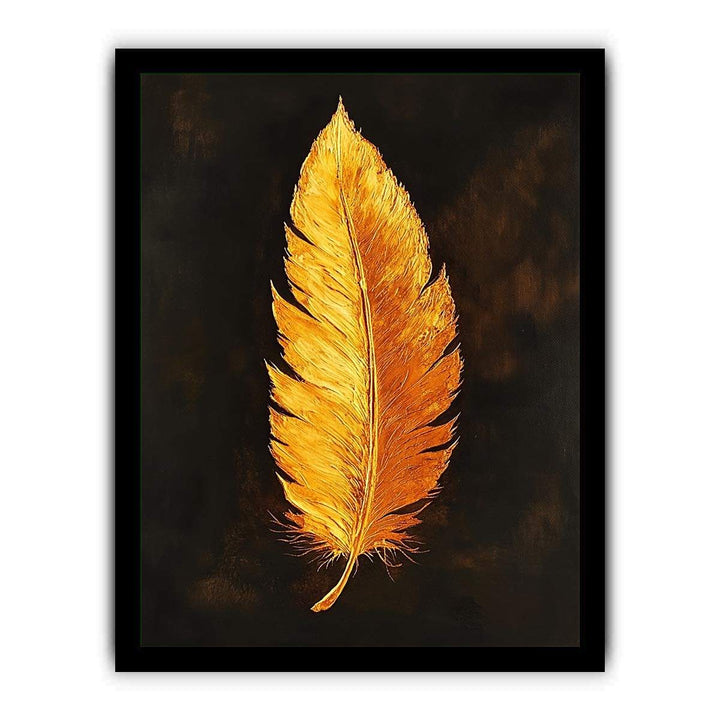 Golden Feather Canvas Painting 