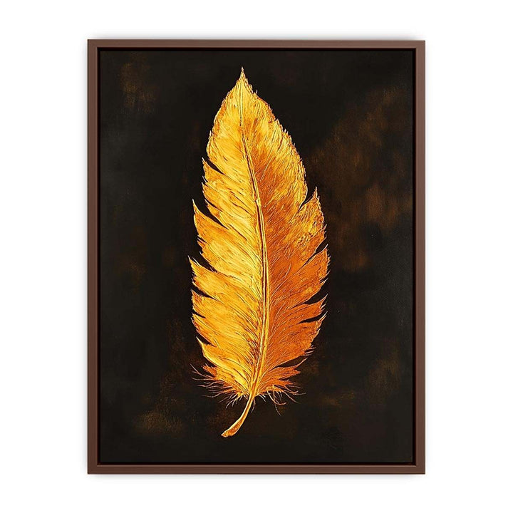 Golden Feather Canvas Painting 