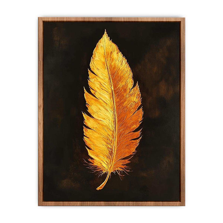 Golden Feather Canvas Painting 