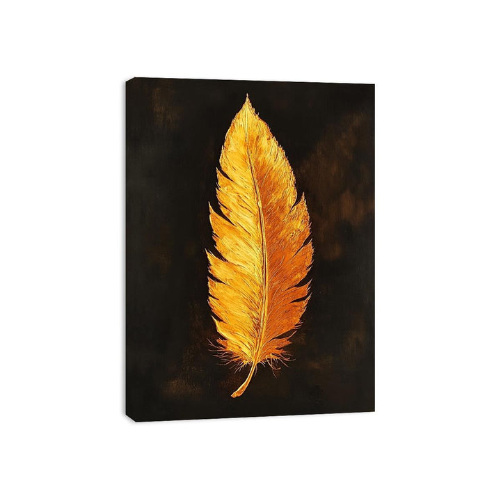 Golden Feather Canvas Painting 