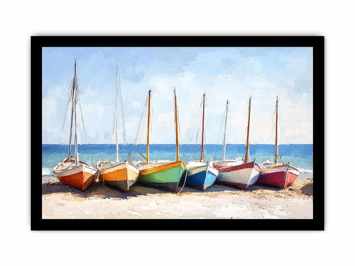 Fishing Boats Canvas Painting 