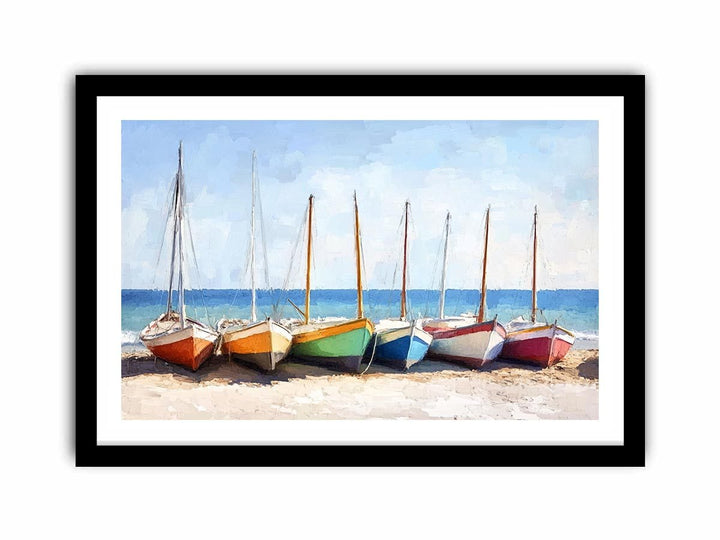 Fishing Boats Canvas Painting 