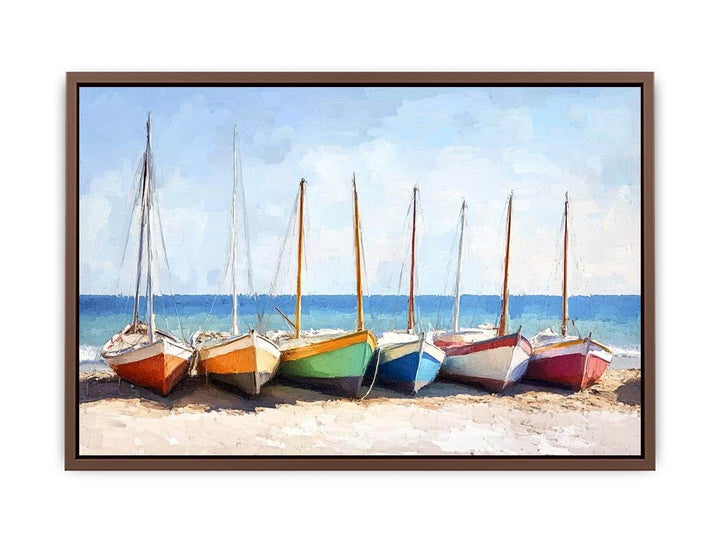 Fishing Boats Canvas Painting 