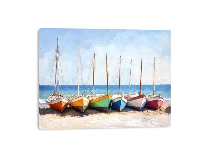 Fishing Boats Canvas Painting 