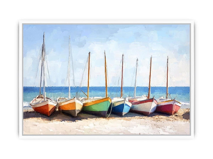 Fishing Boats Canvas Painting 